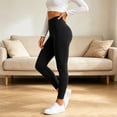 thumbnail image 6 of Plus Size Leggings for Women, High Waisted Black Super Soft Yoga Pants with Pockets, Petite to Plus Size Womens Leggings Non See Through, Workout Running Daily | TruHer,Black 3XL, 6 of 9