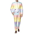 thumbnail image 2 of Wyzesi Boxing Shorts Suit Pink Men Male Long Sleeve Coat and Pants Two Piece Suit Printed Button and Multi Pockets Suit for Holiday Party Events Shorts Suit Set Men Piece Outfits Plus, 2 of 5