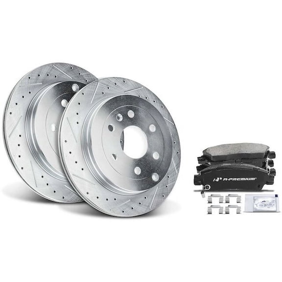 Rear Brake Pad and Rotor Kit 6 - Compatible with 2007 - 2016 GMC Acadia 3.6L V6 - Autopart Premium