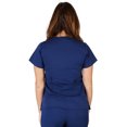thumbnail image 2 of UltraSoft Premium 3 Pocket Mock Wrap Medical Scrub Top For Women - JUNIOR FIT 36150-XX-Large (Navy), 2 of 3