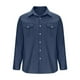 thumbnail image 4 of pstuiky camisa de manga larga para hombre, Camiseta lisa de manga larga con cuello vuelto para hombre, blusa informal, elegante, cómoda, con bolsillos y botones Tops casuales para hombres s, 4 of 5