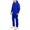 thumbnail image 6 of Men's Hooded Jumpsuit Zip Up Pajamas Playsuit Jogger Sweatsuit Overall Romper, Fleece-Lined for Winter Lounge and Comfortable Sleepwear,Blue,L, 6 of 6