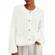 thumbnail image 1 of PRETTYGARDEN Suéter Cárdigan Mujer Oversized Tejido Grueso Blanco Talla L, 1 of 4