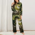 thumbnail image 2 of Sikiie Deep Forest Stone Green Dragon Women's Long-Sleeve Shirt and Full-Length Bottom Pajama Set (s-xxl)-, 2 of 7