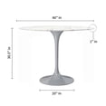 thumbnail image 5 of Aron Living Rose 40" Round Artifical Marble and Metal Dining Table in Gray, 5 of 5