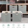 thumbnail image 5 of Collapsible Organization Basket Fabric Foldable Box with Handles, 13x13 Cube Storage Bins Set of 4, Thick and Heavy Duty Storage Baskets for Shelves Bedroom Livingroom,green, 5 of 12