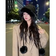 thumbnail image 5 of Diufon Women's Winter Bucket Hat Thickened Fleece Warm Brim Hats Trendy Outdoor Windproof Cap with Plush Ball, 5 of 7