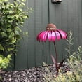 thumbnail image 1 of Comedero para pájaros de metal con forma de equinácea, de pie, de hierro, para jardín, con forma de poste para flores, para decoración de jardín, 1 of 6
