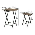 thumbnail image 5 of 3 Piece Foldable Wood and Metal Dining Set with X Frame Leg,Brown and Black, 5 of 5