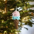 thumbnail image 1 of Colgante de de Navidad, figuras navideñas, manualidades, adornos colgantes, decoración navideña para oficina, mesa de fiesta de cumpleaños bola rosa, 1 of 8