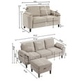 thumbnail image 7 of Soscana Living Room Furniture Set, 3 Seater Sectional Sofa with Storage Ottoman and Loveseat, Modern Sofa Couch Love Seat for Living Room Apartment Studio Office, 7 of 7