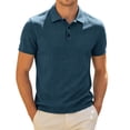 thumbnail image 3 of Kcolen Breeze Polos for Men Mens Summer Short Sleeve Casual Polo Shirt Classic Button Textured Golf T Shirts Beach Vacation Top, 3 of 6