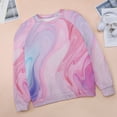 thumbnail image 6 of Sweatshirt For Womens Crewneck Colorful Marble Pattern Hoodies Teen Girls Cute, 6 of 7