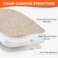 thumbnail image 5 of Chair Cushions for Dining Chairs, D-Shaped Seat Cushions with Removable Washable Cover and Ties, Chair Pads for Kitchen, Indoor Dining Room, Patio Chairs, 17'' x 16'', Set of 4, Khaki, 5 of 15