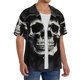 thumbnail image 2 of Balery Magician Hat Skull Camisa Casual de Manga Corta con Botones para Hombre, Texturizada, Estilo Cubano, para Playa, Verano-XX-Large, 2 of 5