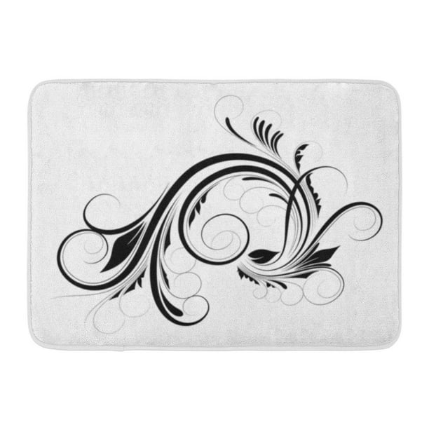 Godpok Clipart Black Abstract Swirly Flourish Design Christmas Drawing Rug Doormat Bath Mat 23 6x15 7 Inch Walmart Com Walmart Com