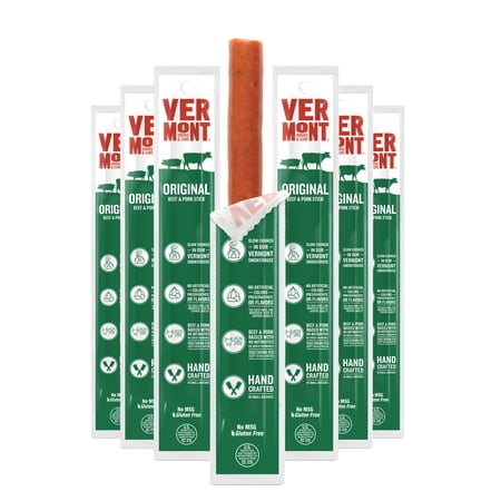 Vermont Smoke & Cure Original Beef and Pork Meat Sticks 1oz Individually Wrapped Protein Snacks 24Ct
