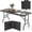 5FT,Black,Modern, variant on BarefHaven 23.5" Square Folding Table, Indoor Outdoor Foldable Plastic Table with Rattan Textured HDPE Tabletop, Sturdy Metal Fame, Carrying Handle, 4 Person Picnic Table for Camping BBQ Party