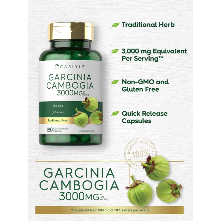 Garcinia Cambogia 3箱 Garcinia Cambogia Extract | 3000mg | 180 Capsules | Non-GMO