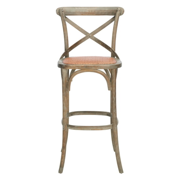SAFAVIEH Franklin Square Mid Back Bar Stool, Weathered/Grey