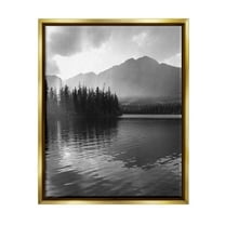Stupell Industries Lake Ripples Scenery Landscape Photography Gold Floater Framed Canvas Art Print Wall Art, 17 x 21