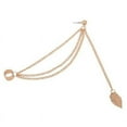 thumbnail image 4 of Ruanlalo Women Fashion Punk Rock Leaf Chain Tassel Dangle Ear Cuff Earrings Ear Clip Gold, 4 of 6