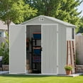 thumbnail image 6 of Patiowell 6'x4' Resin Storage Shed, Lockable Door & Window, Durable All-Weather Outdoor Shed for Garden & Tool Storage, Light Gray, 6 of 9