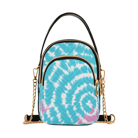 ALAZA Chain Crossbody Bags for Women Tie-dye Shoulder Handbag Phone Purse