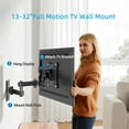 thumbnail image 2 of Full Motion TV Monitor Wall Mount Bracket Articulating Arms Swivel Tilt Extension Rotation for Most 10-32 Inch Flat Curved TVs, 2 of 9