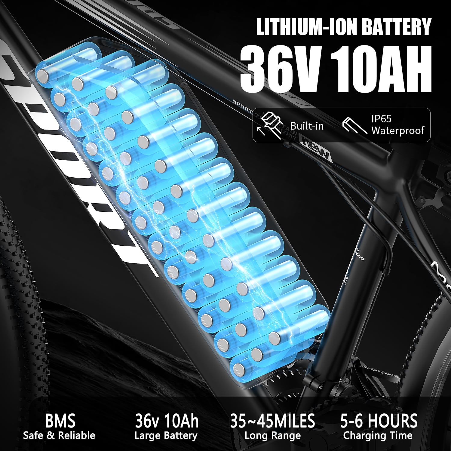 Misodo G26 Electric Bike for Adults, 26" Electric Mountain Bike, Peak 750W Motor, 360WH Removable Battery, Up to 45 Miles, Dual Disc Break, LCD Display, Bright Headlight, Fronk Fork, 7-Speed