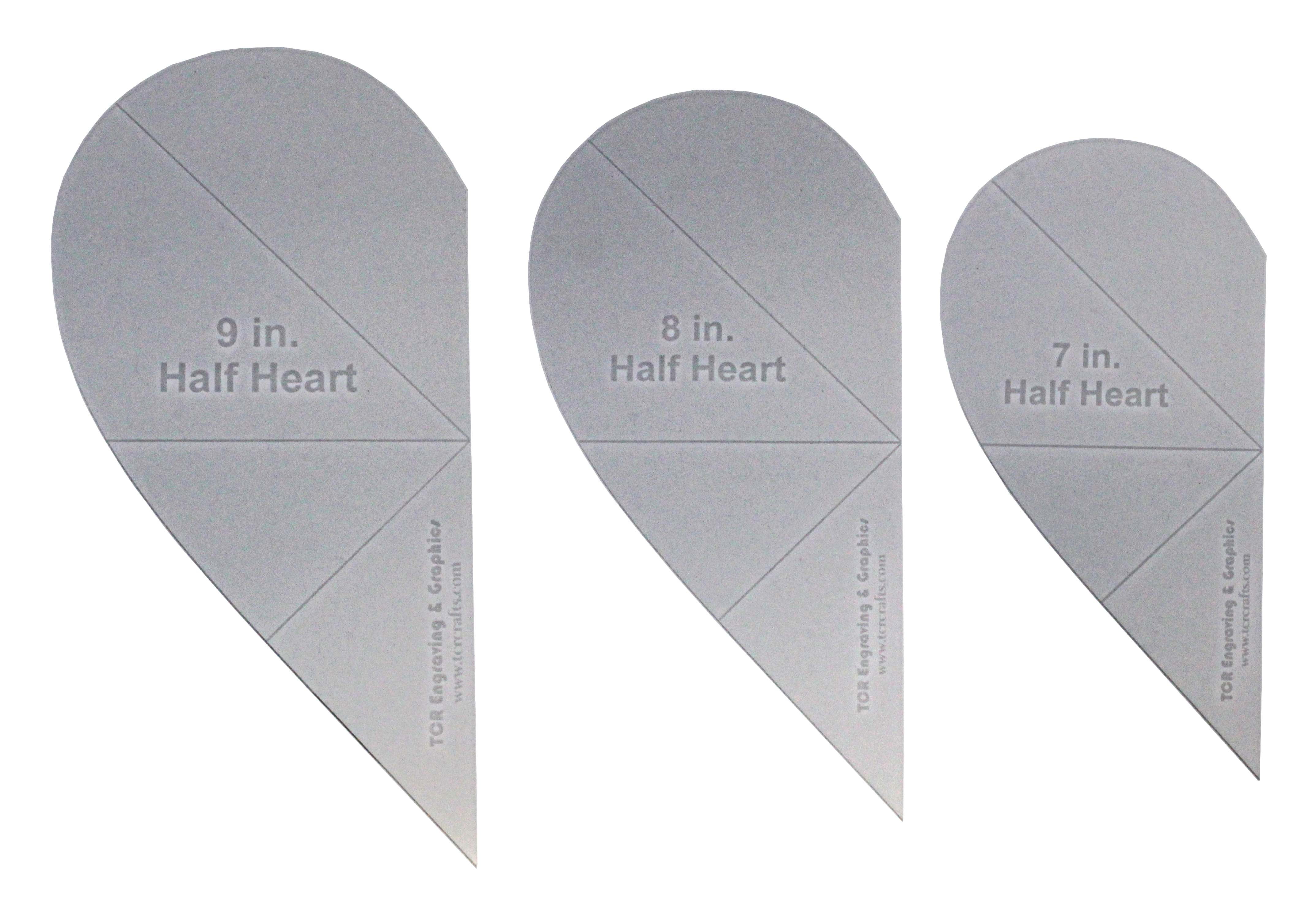 Half Heart Template 3 Piece Set. 7