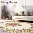 thumbnail image 2 of ODIKA 5'x7' Machine Washable Non-Slip Area Rug, Vintage Medallion Tapestry with Intricate Botanical Scrollwork Design High Traffic Rug with Pad, Pink, 657996, 2 of 8
