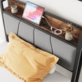 thumbnail image 6 of Tcbosik Platform Bed with Charging Station and Storage Headboard, Twin Size Metal Bed Frame, Easy Assembly, Brown, 6 of 8