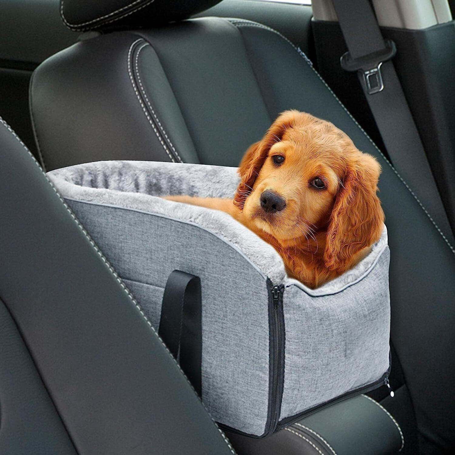 Dog Car Seat for Small Dogs Portable Dog Booster Car Seat Safety Leash Adjustable Straps Puppy Car Seat for Pets