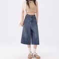 thumbnail image 3 of Women’s Vintage Cropped Denim Jeans, High Waisted Loose Straight Leg Wide Pants, Casual Relaxed Fit Jean Trousers, 3 of 8