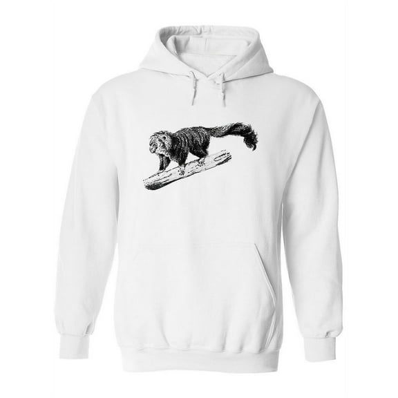 Saki Monkey Drawing Hoodie Women -Image by Shutterstock, Female Medium