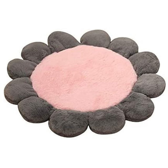 Cama para perros y gatos con diseño de flores en color rosa pastel, suave y acogedora, con lavadora y secadora