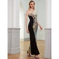 thumbnail image 4 of ANGEL FASHIONS Women Strapless Pattern Wrap Column Party Dress Medium, 4 of 7