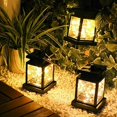thumbnail image 5 of Luces colgantes con energía solar LED, farol de jardín para exteriores a prueba de agua, decoraciones solares para patio, luz blanca cálida, 5 of 5