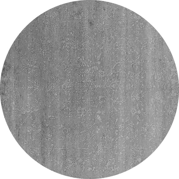 Ahgly Company Indoor Round Oriental Gray Industrial Area Rugs, 3' Round