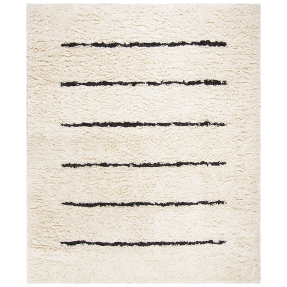 SAFAVIEH Kenya Siomha Striped Area Rug, Ivory/Black, 10' x 14'