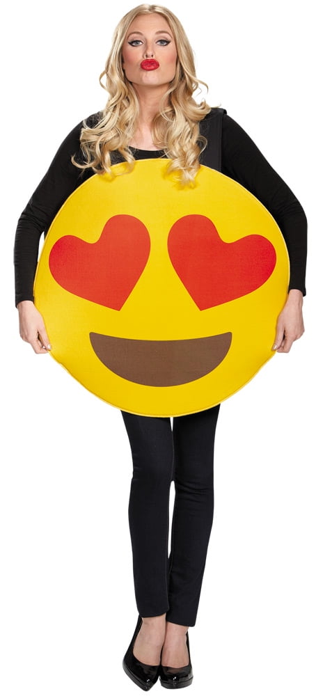 Costume da Emoji sorridente con occhi di cuore
