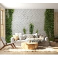 thumbnail image 6 of Surface Texture Wallpaper Wall Mural - Ivy On White Brick Wall, 6 of 8
