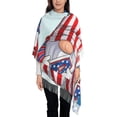 thumbnail image 3 of Sikiie Cute Gnomes in USA1 Shawl Wraps Big Scarf Tassel Fall Winter Thick Scarf Warm Shawl Women Fall Gifts, 3 of 8