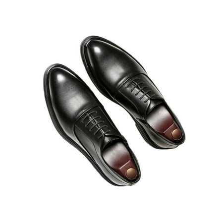 

Rotosw Men Leather Shoe Formal Dress Shoes Business Oxfords Comfort Lace Up Derby Wedding Glossy Black Style C 7.5