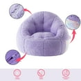 thumbnail image 4 of Room Revival, Kids' Super Soft Teddy Sherpa Bean Bag Chair with Pocket, Purple, 4 of 6