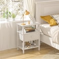 thumbnail image 5 of Leyaoyao 3-Tier Side Table with Charging Station, End Table with 2 Outlets & 2 USB Ports, for Living Room, White, 5 of 8