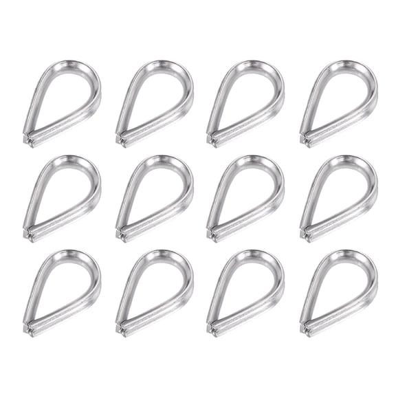 Uxcell 24 Pack Wire Rope Thimble, 1/16" M2 Stainless Steel Thimble for 1/16" Diameter Wire Rope, Marine Rigging, Boat, Fishing, Construction, Industrial Applications