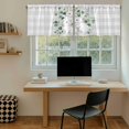 thumbnail image 5 of Easter Bunny Tier Curtains 36 Inch Length, Eucalyptus Leaves Grey Checkered Farmhouse Cafe Short Curtains for Bathroom Over Sink, Small Kitchen Curtain Light Filtering Drapes 2 Panels 27.5"Wx36"L, 5 of 8