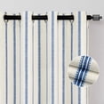 thumbnail image 2 of DriftAway Farmhouse Linen Blend Blackout Curtains 96 Inches Long for Bedroom Vertical Striped Printed Linen Curtains Thermal Insulated Grommet Lined Treatments for Living Room 2 Panels W52 x L96 Navy, 2 of 8